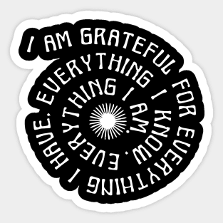 I am grateful yoga T-shirt Sticker